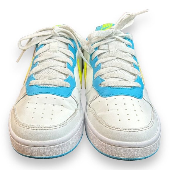 Nike Court Borough Low 2 GS Size 7Y 'White Baltic Blue Volt'‎ BQ5448 122 - Picture 2 of 9